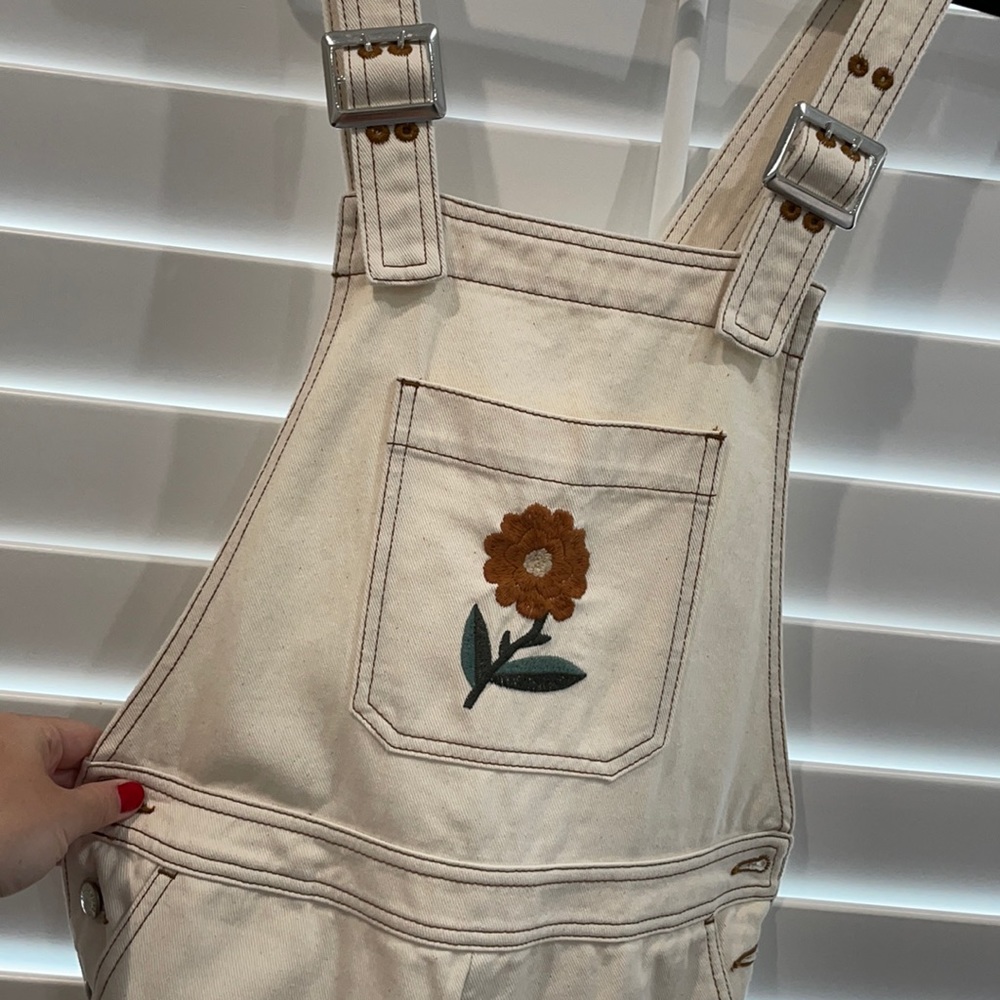 NWT ALEXACHUNG Embroidered Overalls